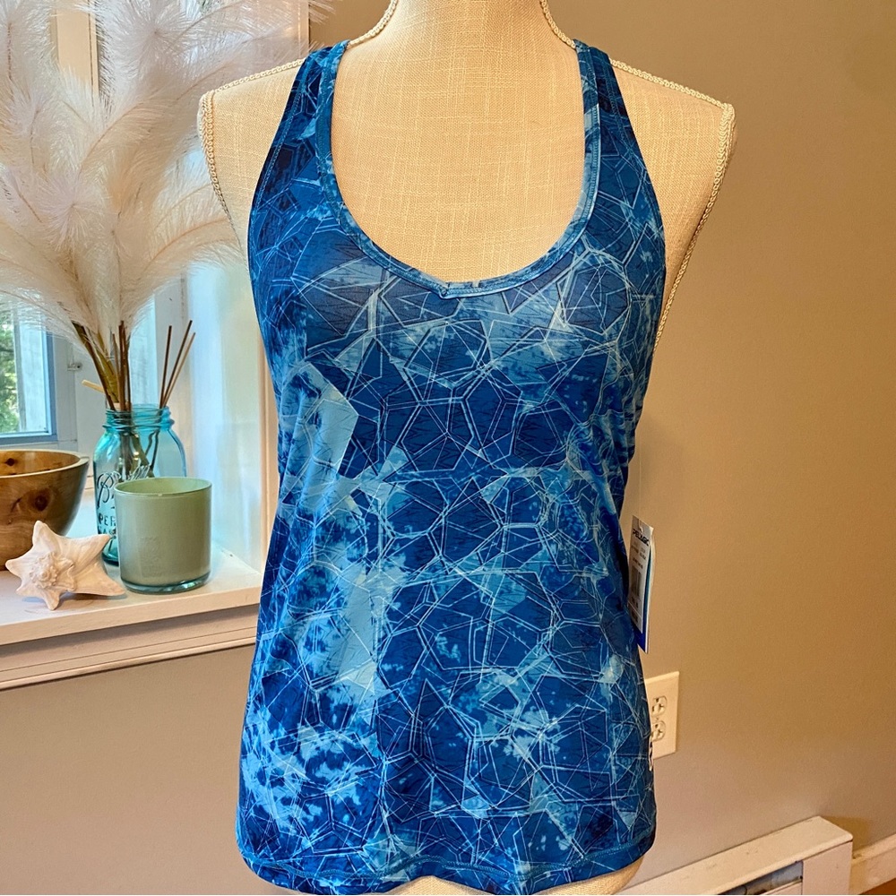 🆕 Pelagic Top Hex Lido Ocean Flex Performance Tank Blue Water Swim Fish XS
